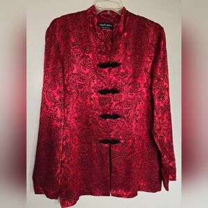 Vintage Mandarin Collar Dress Shirt Jacket